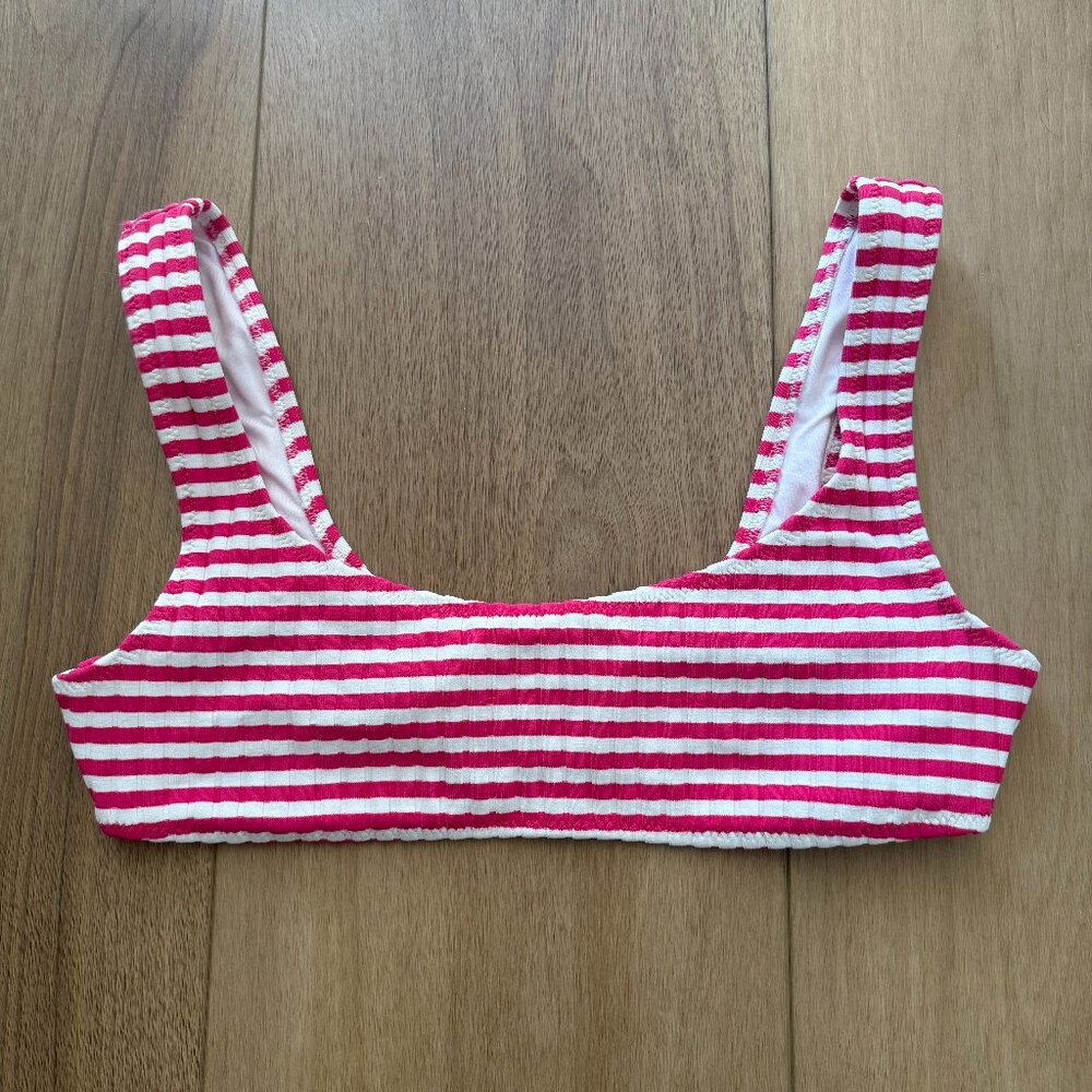 Solid & Striped Elle Ribbed Striped Bikini Top In… - image 2